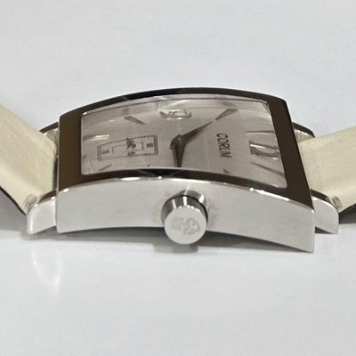 CORUM BOUTIQUE TRAPEZE 106.404.20 SILVER DIAL STAINLESS STEEL QUARTZ MENS WATCH