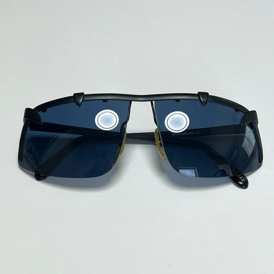 ISSEY MIYAKE MEN VINTAGE SUNGLASSES MATTE BLACK BLUE LENS RARE EARLY LOGO