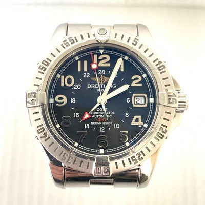 BREITLING COLT GMT A32350 SILVER DIAL AUTOMATIC MEN'S WATCH WORKS