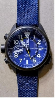 CITIZEN PROMASTER BN4065-07L ECO DRIVE LAND ALTICHRON BLUE WATCH TESTED USED JP