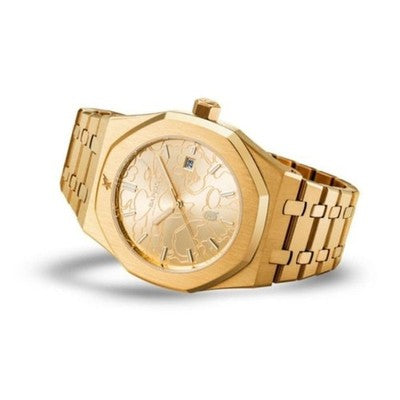 A Bathing Ape Type 9 Bapex Gold Stainless Steel Watch - New