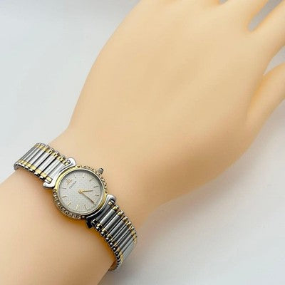 SEIKO CREDOR 5A70 0210 DIAMOND BEZEL 18KT QUARTZ WATCH NEW BATTERY RARE
