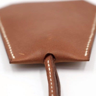 HERMES CLOCETTE KEY RING NECKLACE BROWN LEATHER SILVER LOGO MARGIELA ERA W/BOX