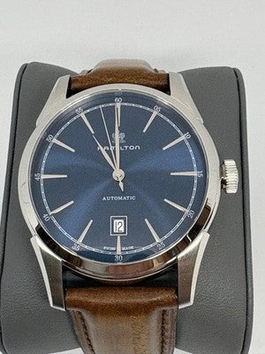HAMILTON AMERICAN CLASSIC SPIRIT OF LIBERTY H42415541 AUTOMATIC BLUE WATCH BOX