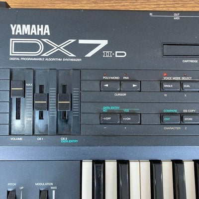 YAMAHA DX7II-D FM SYNTHESIZER KEYBOARD VINTAGE W CASE MANUALS PEDAL FROM JAPAN