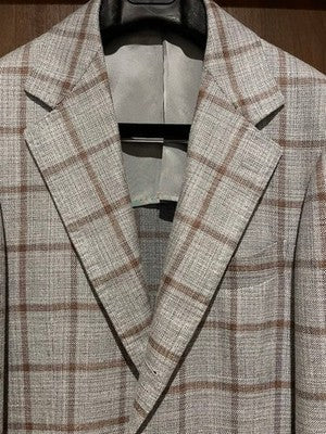 RING JACKET MEISTER 206 GRAY BROWN CHECK SINGLE JACKET JP SIZE 48 FROM JAPAN
