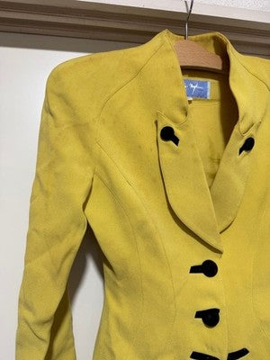 THIERRY MUGLER YELLOW TAILORED JACKET Y2K WOMEN SIZE 7AR (SMALL)