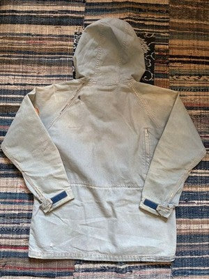 KAPITAL KOUNTRY MOUNTAIN PARKA JACKET LIGHT BLUE YELLOW HOOD LEATHER PATCH S