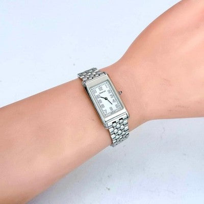 TIFFANY CLASSIC ARABIC RECTANGULAR WATCH STAINLESS STEEL WHITE DIAL BATTERY