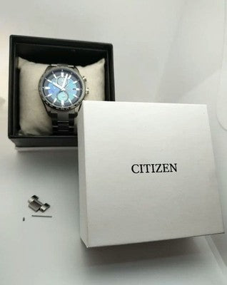 CITIZEN ATTESA AT8188-64L UNITE WITH BLUE ECO-DRIVE WATCH TESTED W/BOX