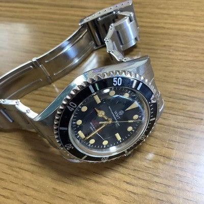 WMT ROYAL MARINE AUTOMATIC DIVER WATCH BLACK DIAL STAINLESS STEEL BRACELET BOX