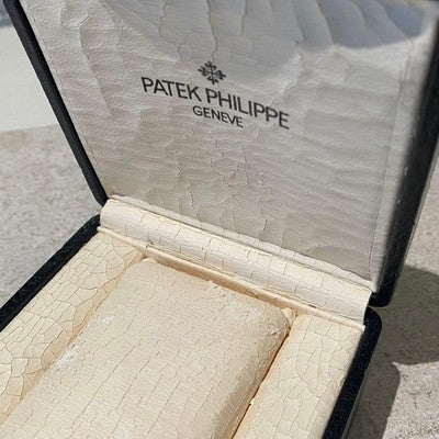 PATEK PHILIPPE AQUANAUT GENUINE INNER BOX WATCH CASE ONLY BLACK LEATHER RARE