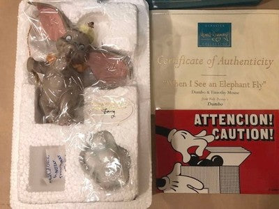 WDCC DISNEY DUMBO WHEN I SEE AN ELEPHANT FLY FIGURE RARE COLLECTIBLE BOXED USA