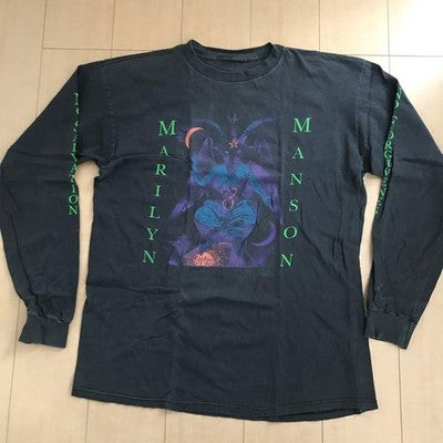 MARILYN MANSON XL LONG SLEEVE SHIRT 1996 WHEN I’M GOD EVERYONE DIES VTG VINTAG