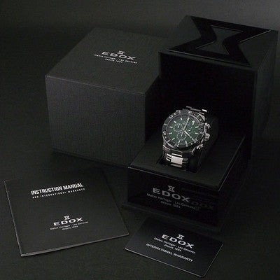 EDOX CHRONO OFFSHORE 1 10221 QUARTZ CHRONOGRAPH GREEN DIAL 45MM MEN'S WATCH