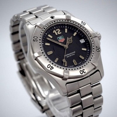 TAG HEUER WK1110 PROFESSIONAL MEN'S WATCH BLACK DIAL STAINLESS STEEL QUARTZ 38MM
