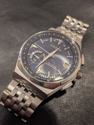 CITIZEN SATELLITE WAVE CC3020-57L ECO DRIVE WORLD TIME GPS SOLAR BLUE DIAL WATCH