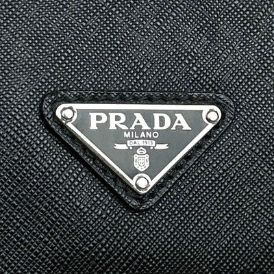 PRADA SAFFIANO LEATHER BUSINESS BAG BLACK TRIANGLE LOGO BRIEFCASE A4