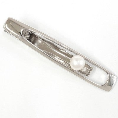 MIKIMOTO PEARL TIE BAR TIE CLIP SILVER PEARL 6MM APPROX. 7.1G EXCELLENT+++++