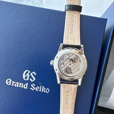 GRAND SEIKO MANUAL WINDING MEN'S WRISTWATCH ROUND FACE JAPAN MADE LEATHER BELT
