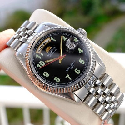 ORIENT PRESIDENT DAY DATE AUTOMATIC WATCH RARE OVERHAULED VINTAGE MODEL