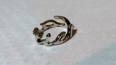 CARTIER SIGNATURE BRAND LOGO RING 750 K18WG SIZE 47 US 4 EXCELLENT+++++