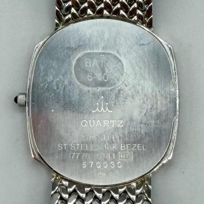 SEIKO CREDOR 18K GOLD BEZEL QUARTZ WATCH 7770-5141 NEW BATTERY JAPAN VINTAGE