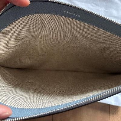 DELVAUX CLUTCH BAG - GRAY LEATHER - EXCELLENT CONDITION - MADE IN BELGIUM