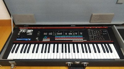 ROLAND JX-3P PG-200 SYNTHESIZER WITH HARD CASE & HEADPHONES - VINTAGE AS IS