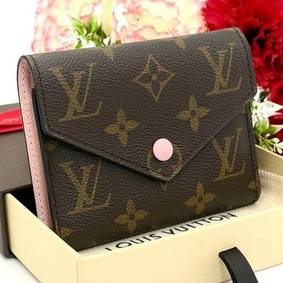 LOUIS VUITTON VICTORINE MONOGRAM ROSE BALLERINE TRI-FOLD WALLET M62360 JAPAN