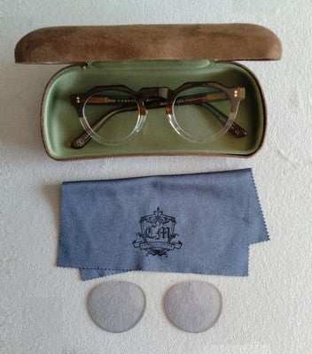 LESCA LUNETIER PICA CROWN PANTO COGNAC CRYSTAL GLASSES SUNGLASSES 44□25-145 EU