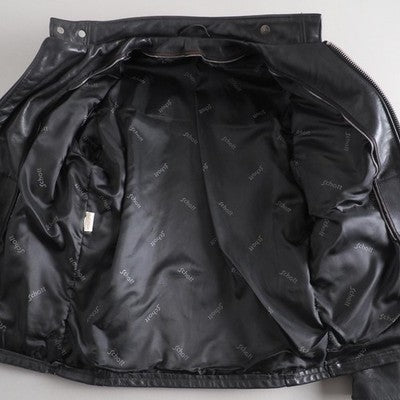 SCHOTT STAND UP COLLAR SINGLE RIDERS 641 LEATHER JACKET BLACK 36 EXCELLENT++++