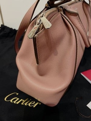 CARTIER C DE CARTIER 2-WAY HANDBAG PINK GENUINE LEATHER SHOULDER BAG