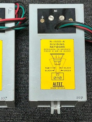 ALTEC NETWORK N-1500-A PAIR, TESTED WORKING, GOOD SOUND EXCELLENT++++