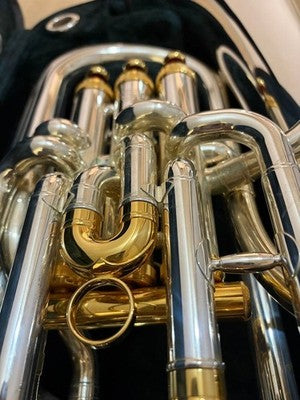 YAMAHA YEP-842S CUSTOM SILVER PLATED EUPHONIUM W/ HARD CASE YAMAHA 53DL MOUTH