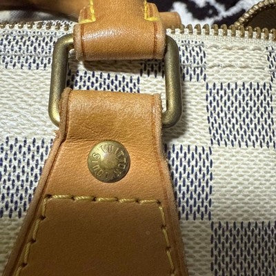 LOUIS VUITTON DAMIER AZUR SPEEDY BANDOUILIERE 25 SHOULDER BAG W/STORAGE BAG