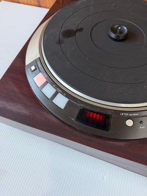 DENON DP-55L DIRECT DRIVE TURNTABLE RECORD PLAYER TESTED FOR PARTS REPAIR