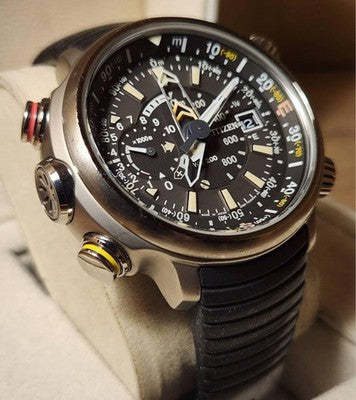 CITIZEN PROMASTER ALTICHRON ALTIMETER COMPASS ADVENTURE WATCH 48MM BLACK GRAY