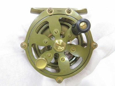 KINEYA KABOSU FLY REEL UNUSED BRASS TARNISH FROM JAPAN