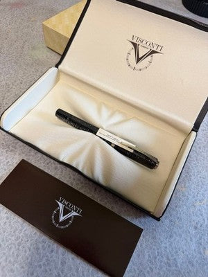 VISCONTI WALL STREET FOUNTAIN PEN, GREY, FINE NIB, UNUSED W/ BOX DEGRADATION