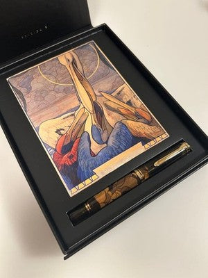 PELIKAN SOUVERAN M600 GEORG TIPPEL ART COLLECTION 14K F NIB FOUNTAIN PEN W/BOX