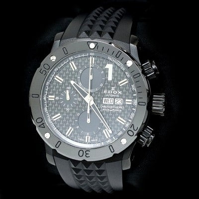 EDOX 01122-37N1-NIN1-S Chronoffshore-1 Black Dial Auto Chronograph 46mm Used