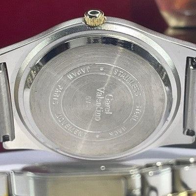 GAREL VALENTINO QZ MEN'S WRISTWATCH ROUND FACE VINTAGE STAINLESS STEEL STRAP