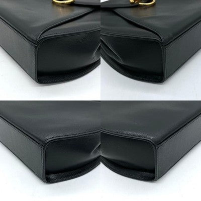 CARTIER PANTHERE BLACK LEATHER SHOULDER BAG GOLD HARDWARE AUTHENTIC JAPAN