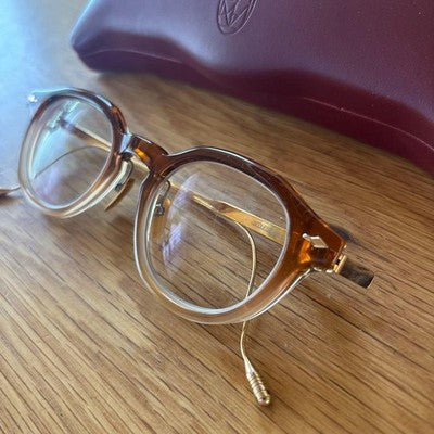 JACQUES MARIE MAGE ANGELI JMMA 11L BROWN ROUND FRAME GLASSES CASE JAPAN