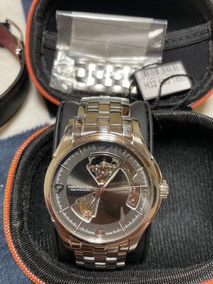 HAMILTON JAZZMASTER OPEN HEART AUTO 40MM H32565185 GRAY DIAL STAINLESS STEEL