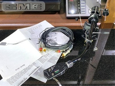SME 3009-R BLACK TONEARM (RARE) INCLUDES SME SHELL, SUBWEIGHT, CABLE, ETC