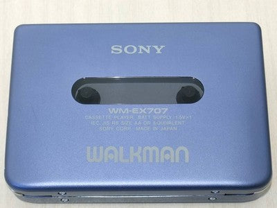 Sony WM-EX707 Cassette Player Blue Excellent /w Remote Charger Battery From JPN