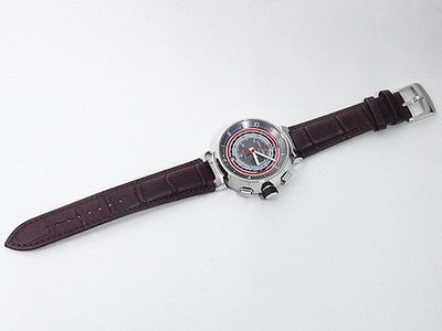 LOUIS VUITTON TAMBOUR VOYAGE CHRONOGRAPH Q102C SS GRAY 44MM WRISTWATCH AUTHENTIC
