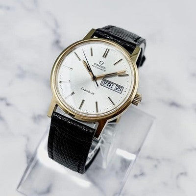 OMEGA MEN'S WRISTWATCH GENEVE AUTOMATIC 166.0117 GOLD-PLATED ROUND FACE